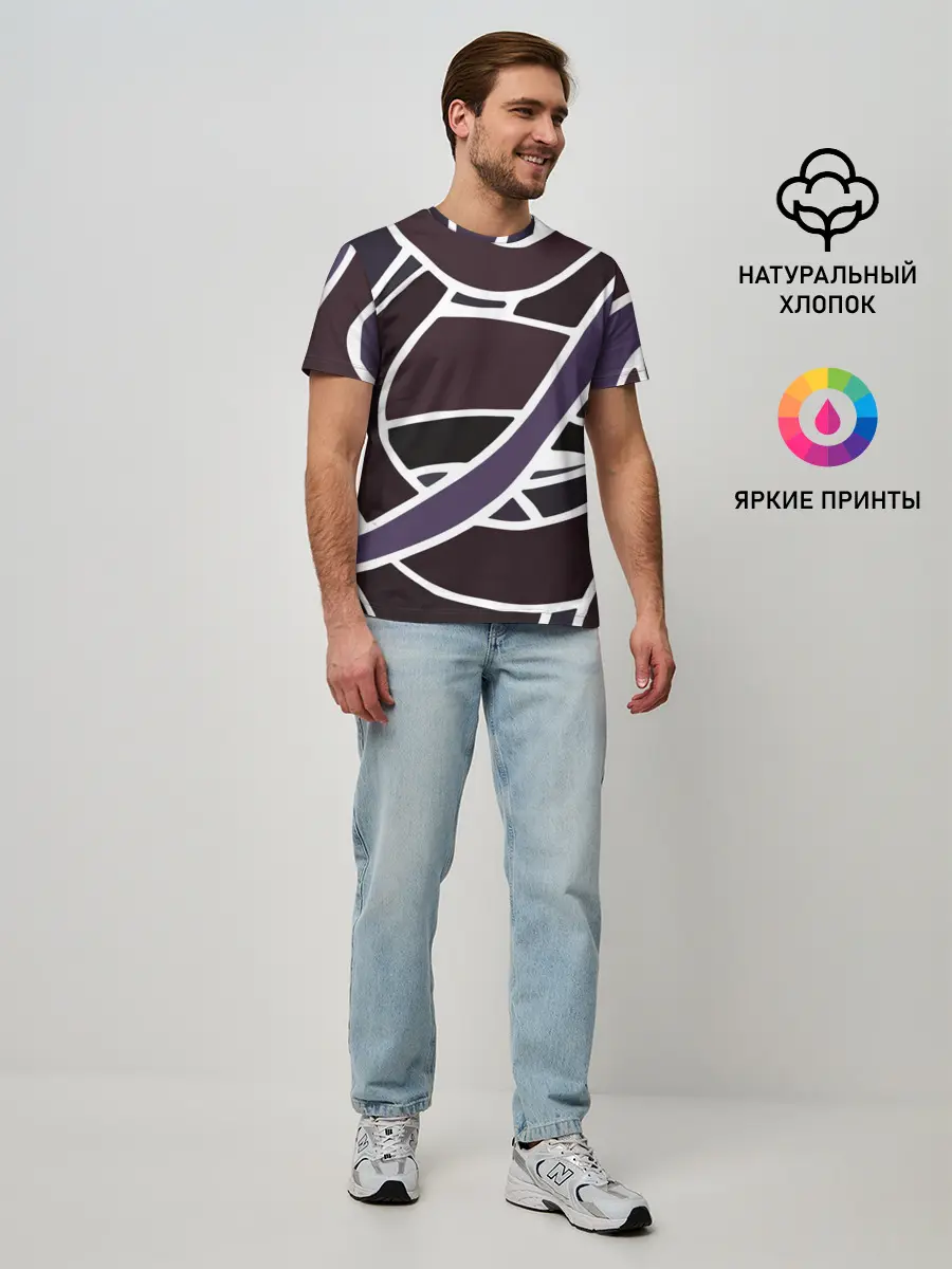 Мужская базовая футболка / Линейная текстура