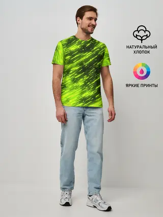 Мужская базовая футболка / ЗЕЛЕНЫЙ ОГОНЬ