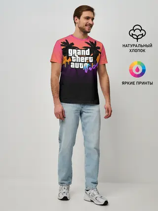 Мужская базовая футболка / Grand Theft Auto vice