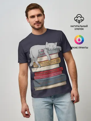 Мужская базовая футболка / Relax Cat