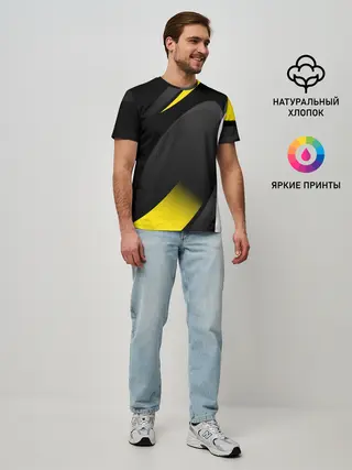 Мужская базовая футболка / SPORT WEAR YELLOW