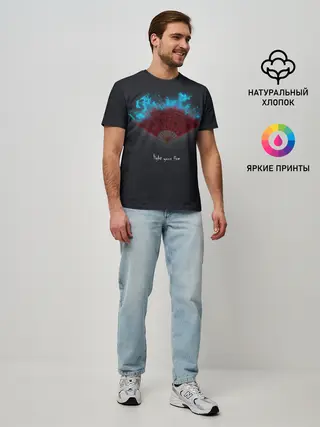 Мужская базовая футболка / light your fire