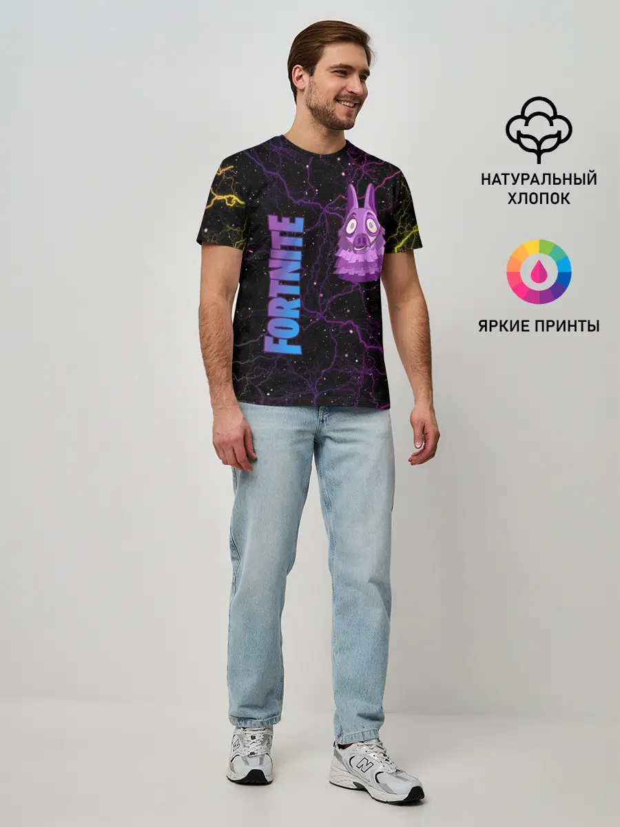 Мужская базовая футболка / Lama Fortnite