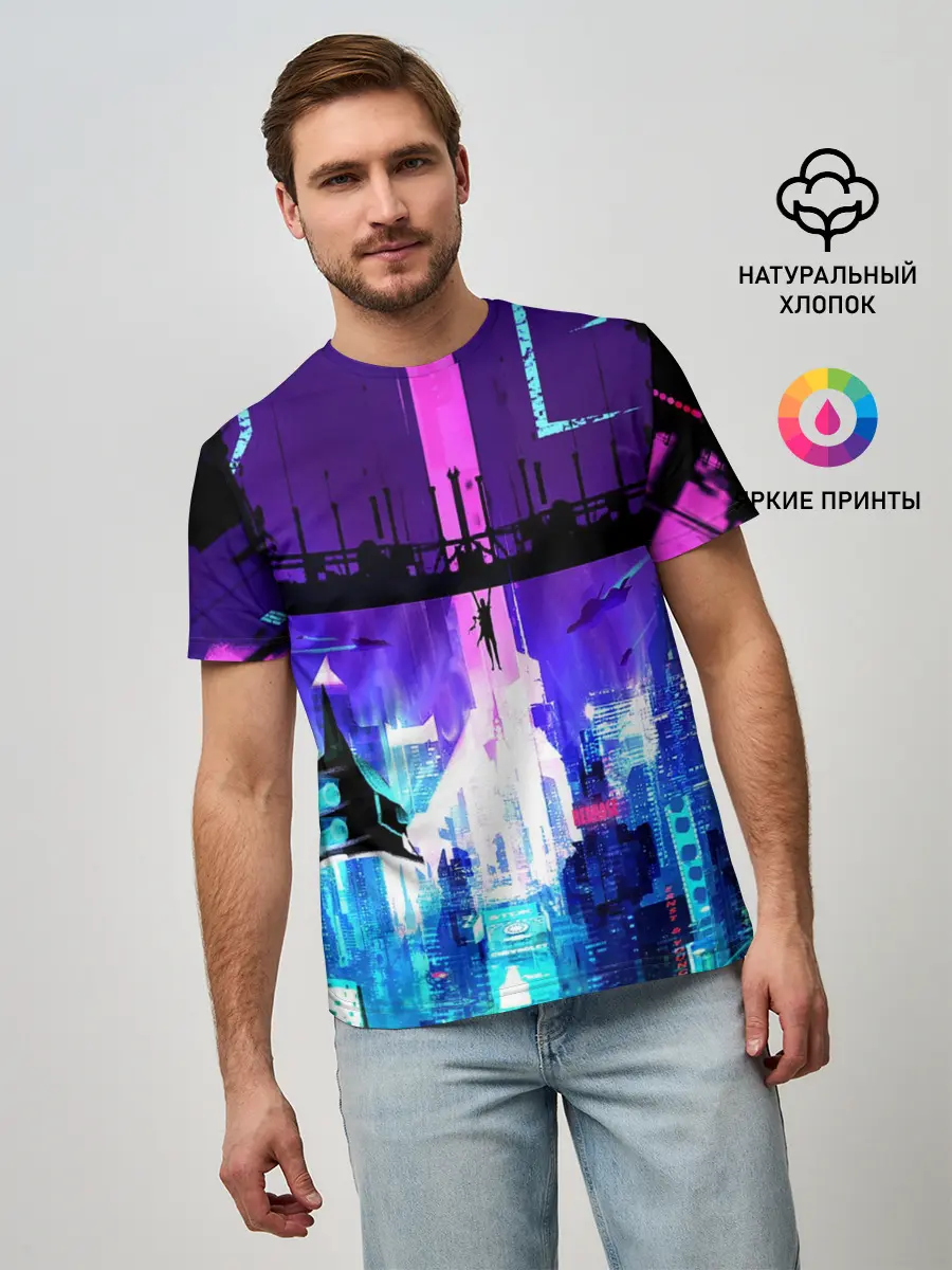 Мужская базовая футболка / CYBERPUNK