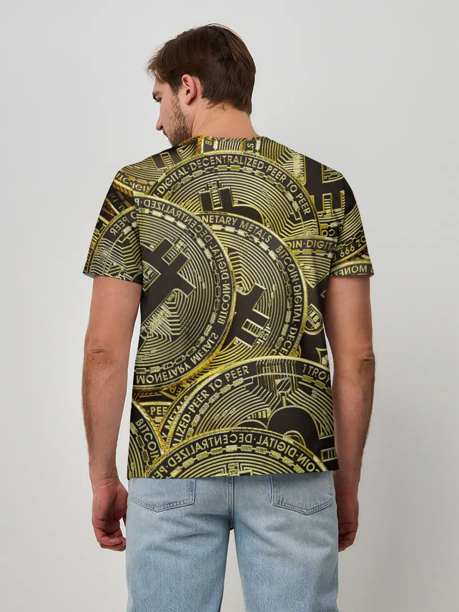 Мужская базовая футболка / БИТКОИНЫ МОНЕТЫ