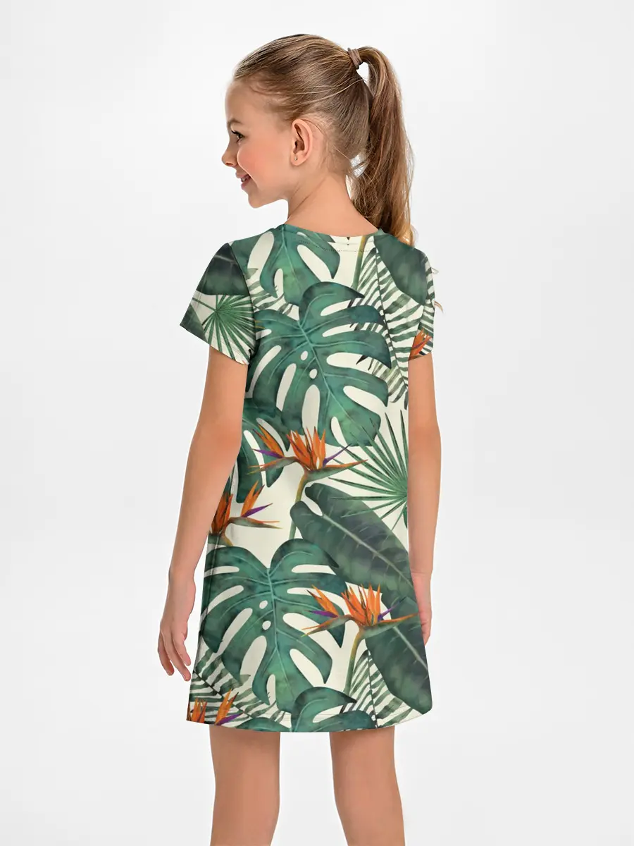 Детское платье / Тропический паттерн