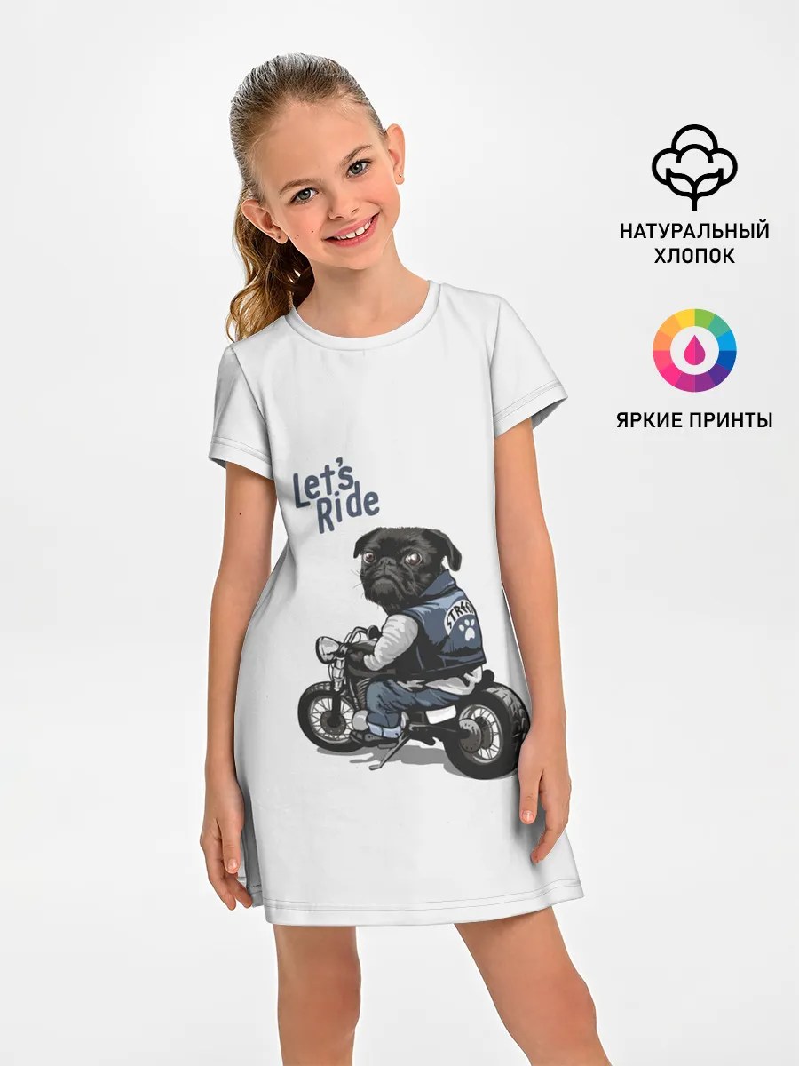 Детское платье / Pug Rider | Байкер Мопс