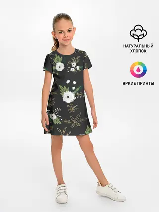 Детское платье / Белые хризантемы