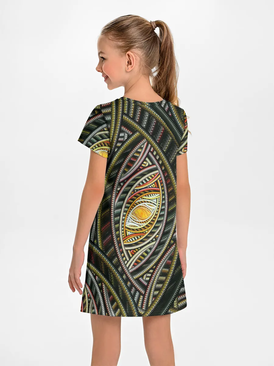 Детское платье / Абстракция глаз узор линии