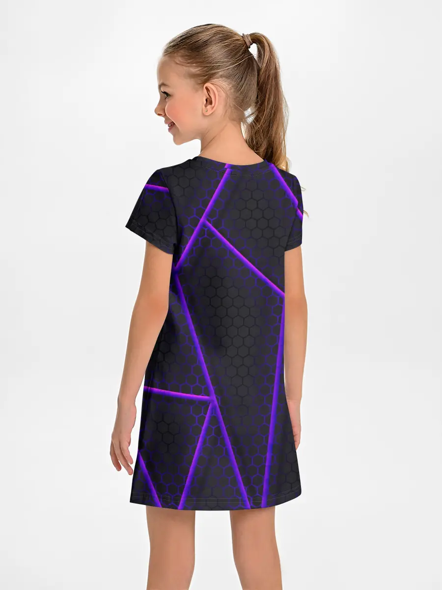 Детское платье / СОТЫ НЕОНОВЫЕ - ГЕОМЕТРИЯ
