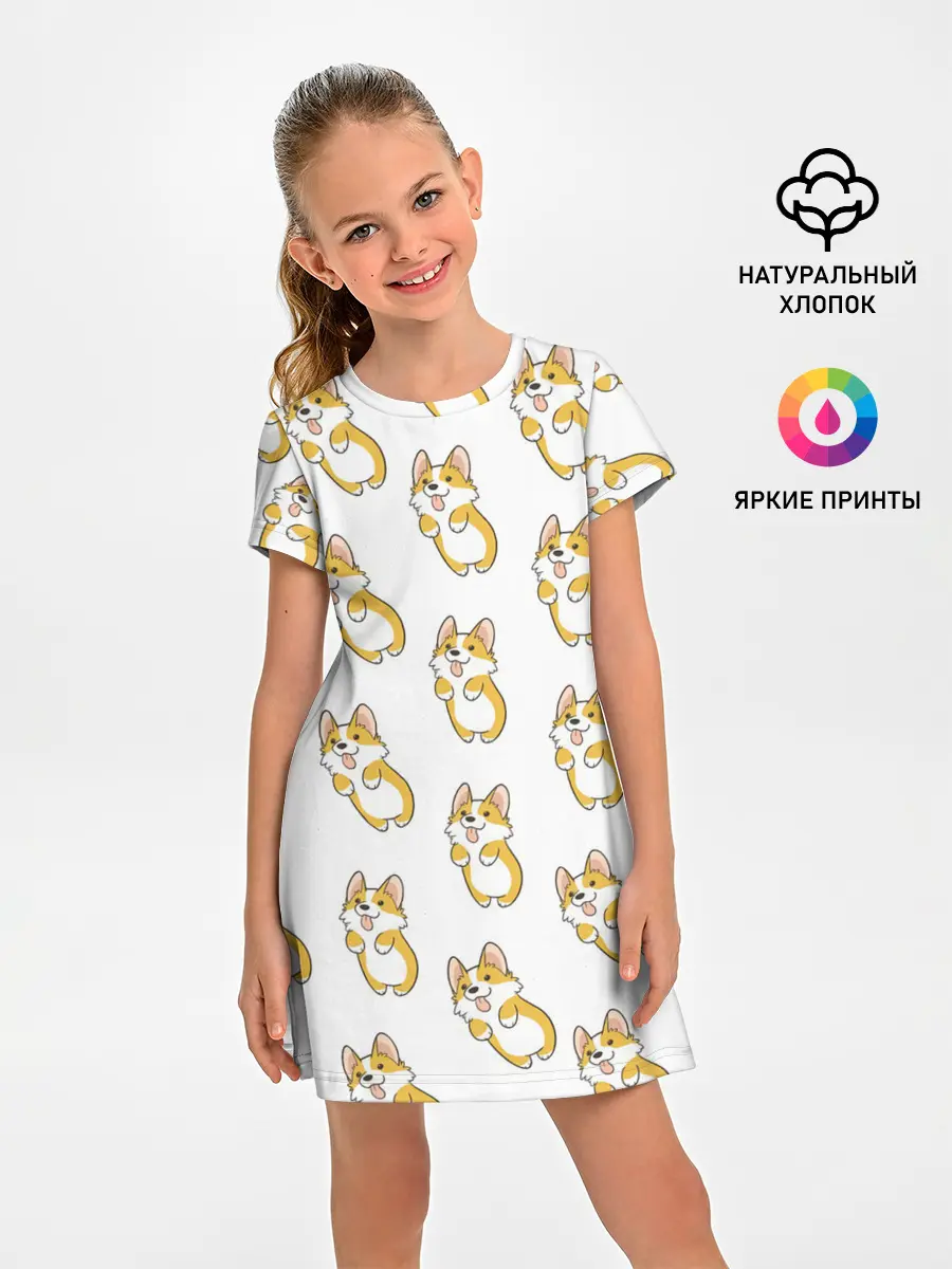 Детское платье / Собаки | Корги