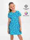 Детское платье / Неоновые синие узоры