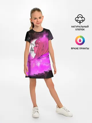Детское платье / Аниме Девушка | Розовый Космос