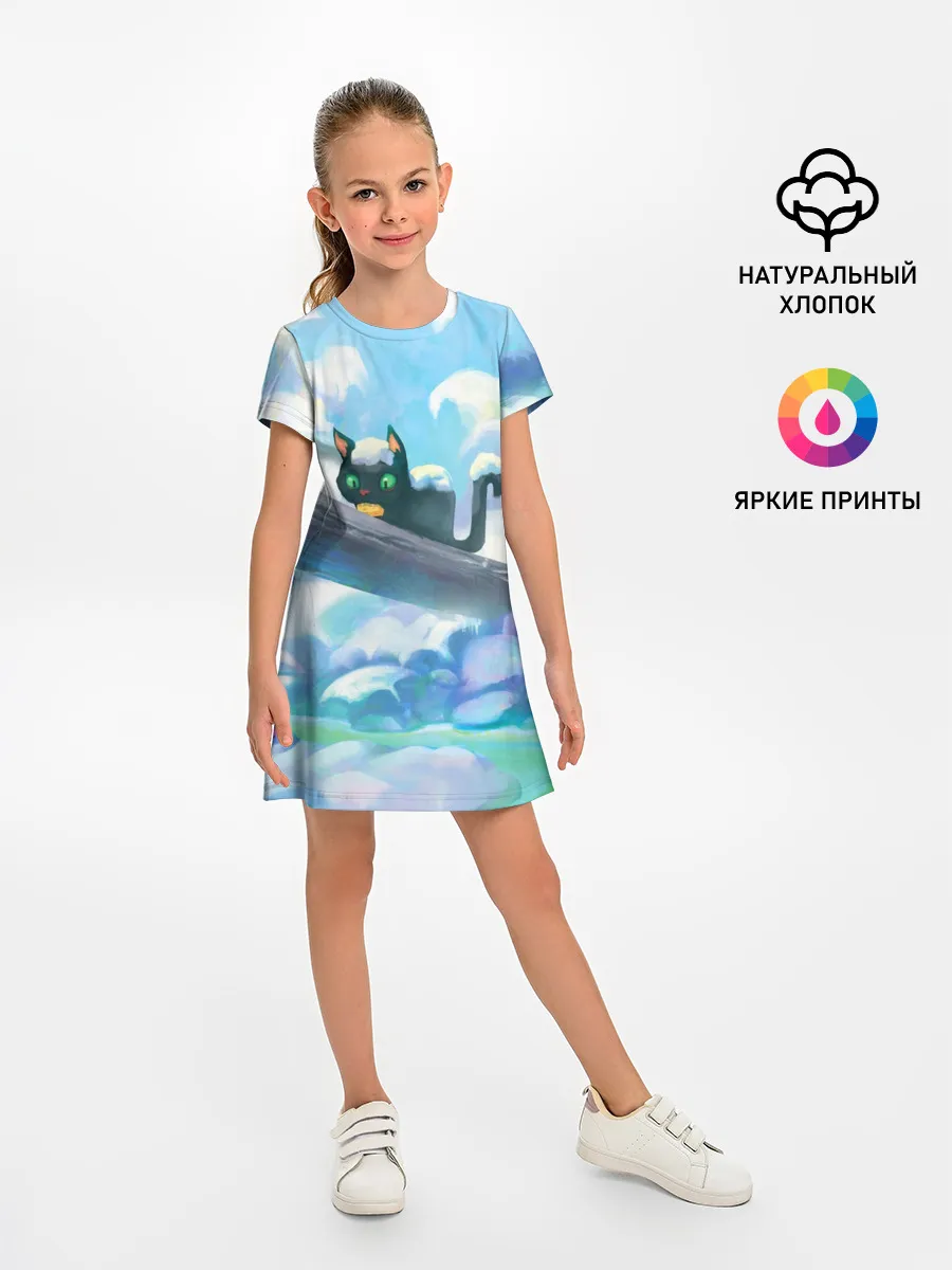 Детское платье / Снежный котенок