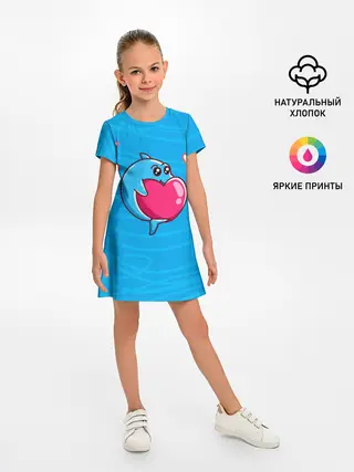 Детское платье / Дельфин с сердечком