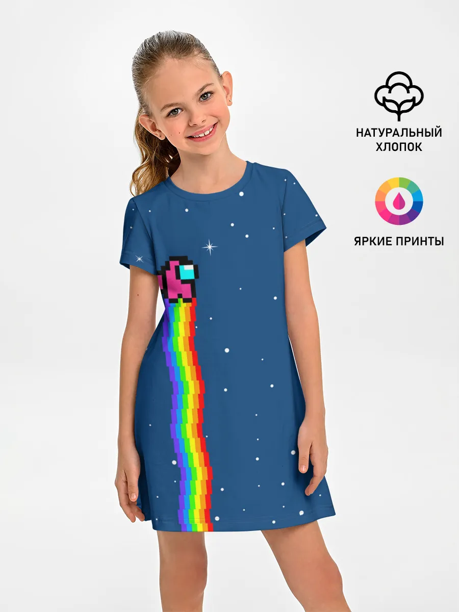 Детское платье / AMONG US - NYAN CREWMATE