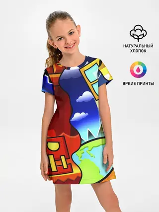 Детское платье / GEOMETRY DASH / ГЕОМЕТРИ ДАШ