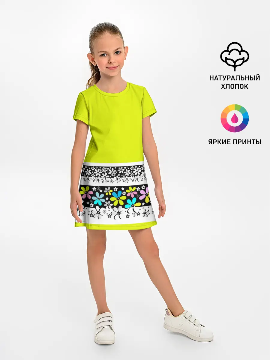 Детское платье / Яркий цветочный узор