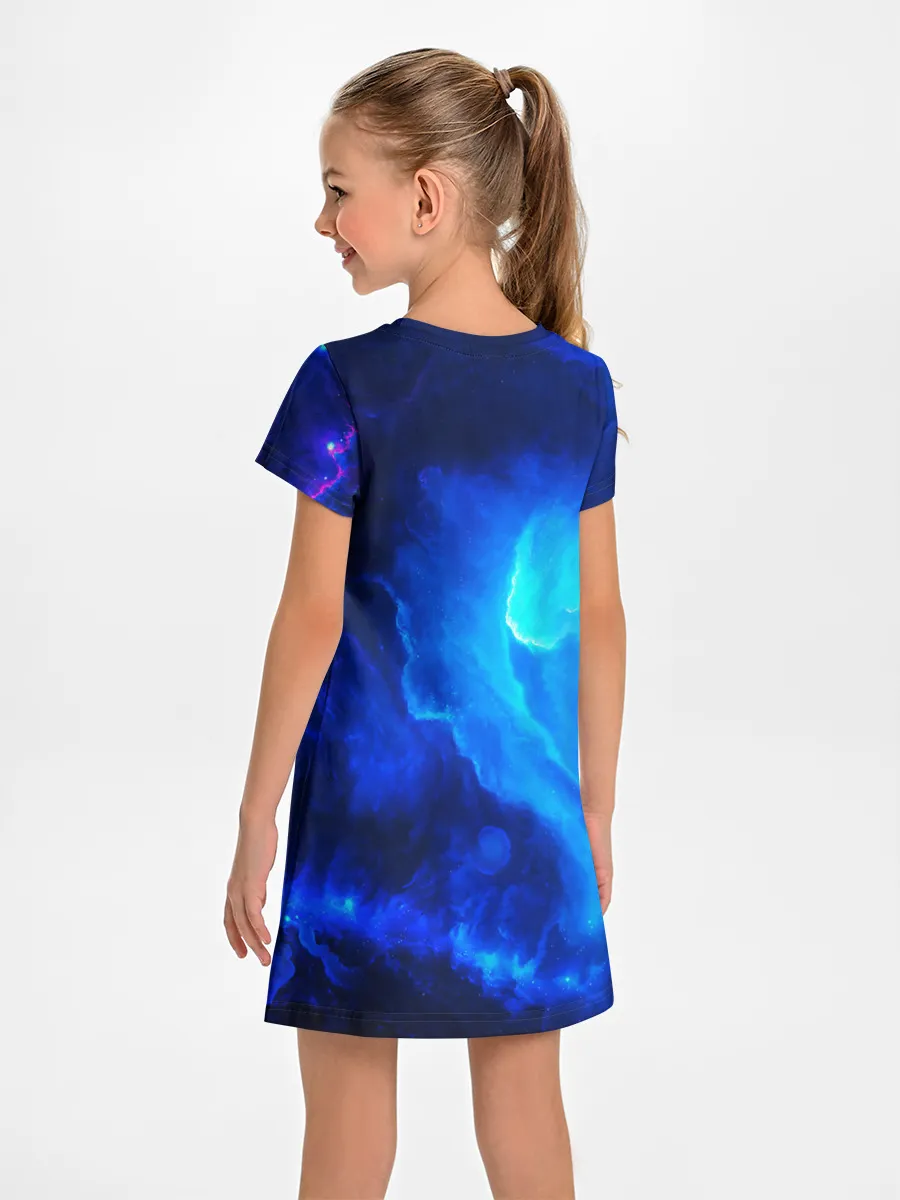 Детское платье / СИНИЙ КОСМОС