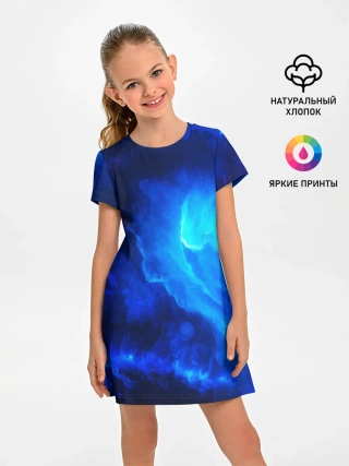 Детское платье / СИНИЙ КОСМОС