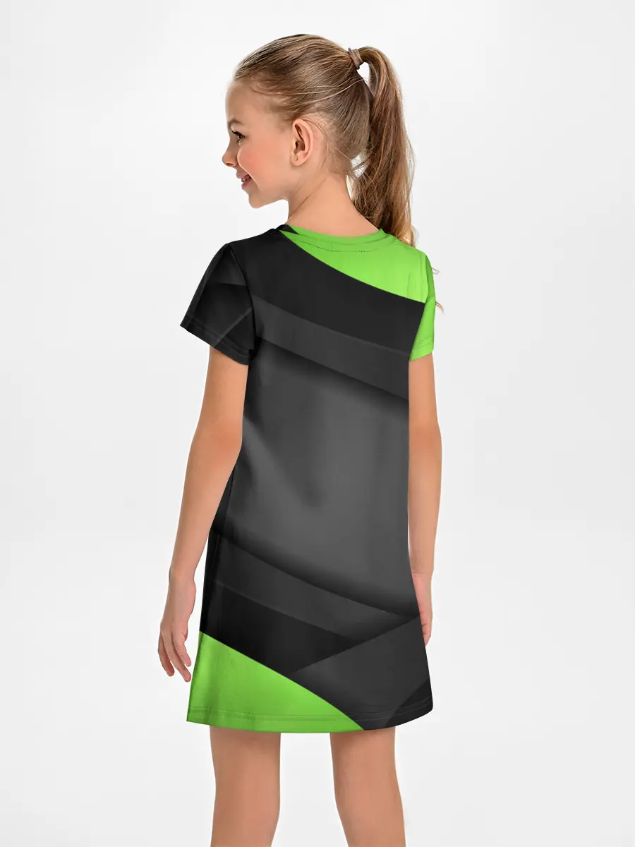Детское платье / Green / Black