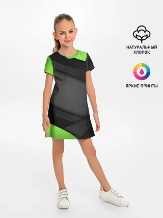 Детское платье / Green / Black