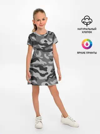 Детское платье / КАМУФЛЯЖ GRAY