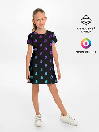 Детское платье / БИТКОИН НЕОН |BITCOIN NEON