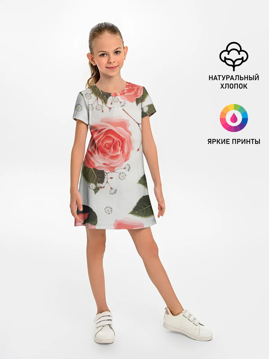 Детское платье / Нежные розы