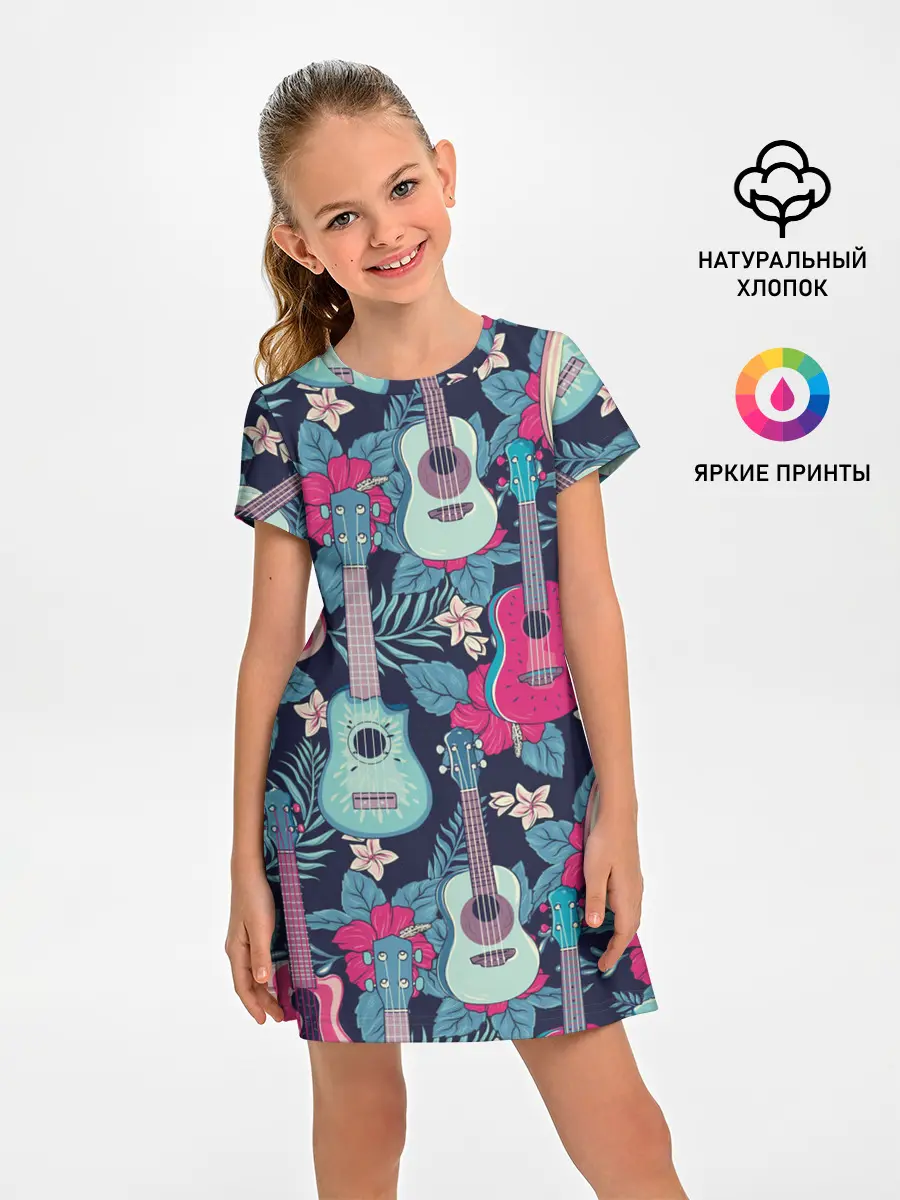 Детское платье / Укулеле фруктовые
