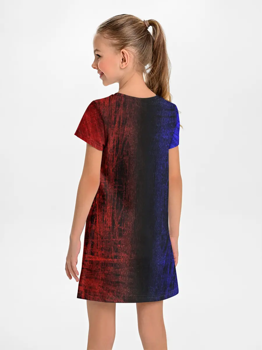 Детское платье / Сине-Красная Текстура