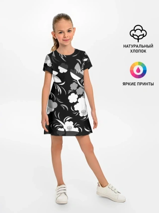 Детское платье / Russia | Камуфляж белый