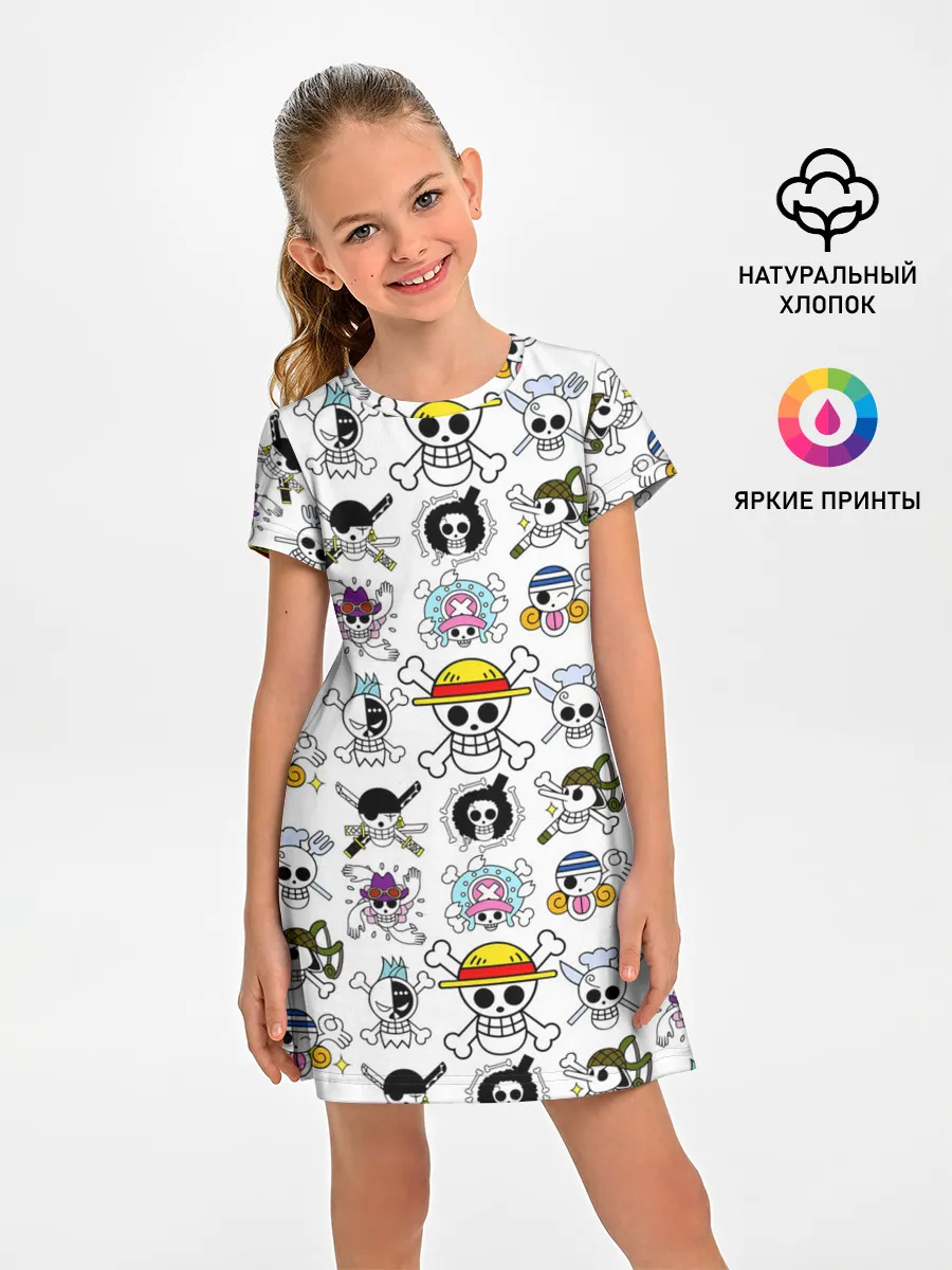 Детское платье / Веселые Роджеры пиратов Соломенной Шляпы