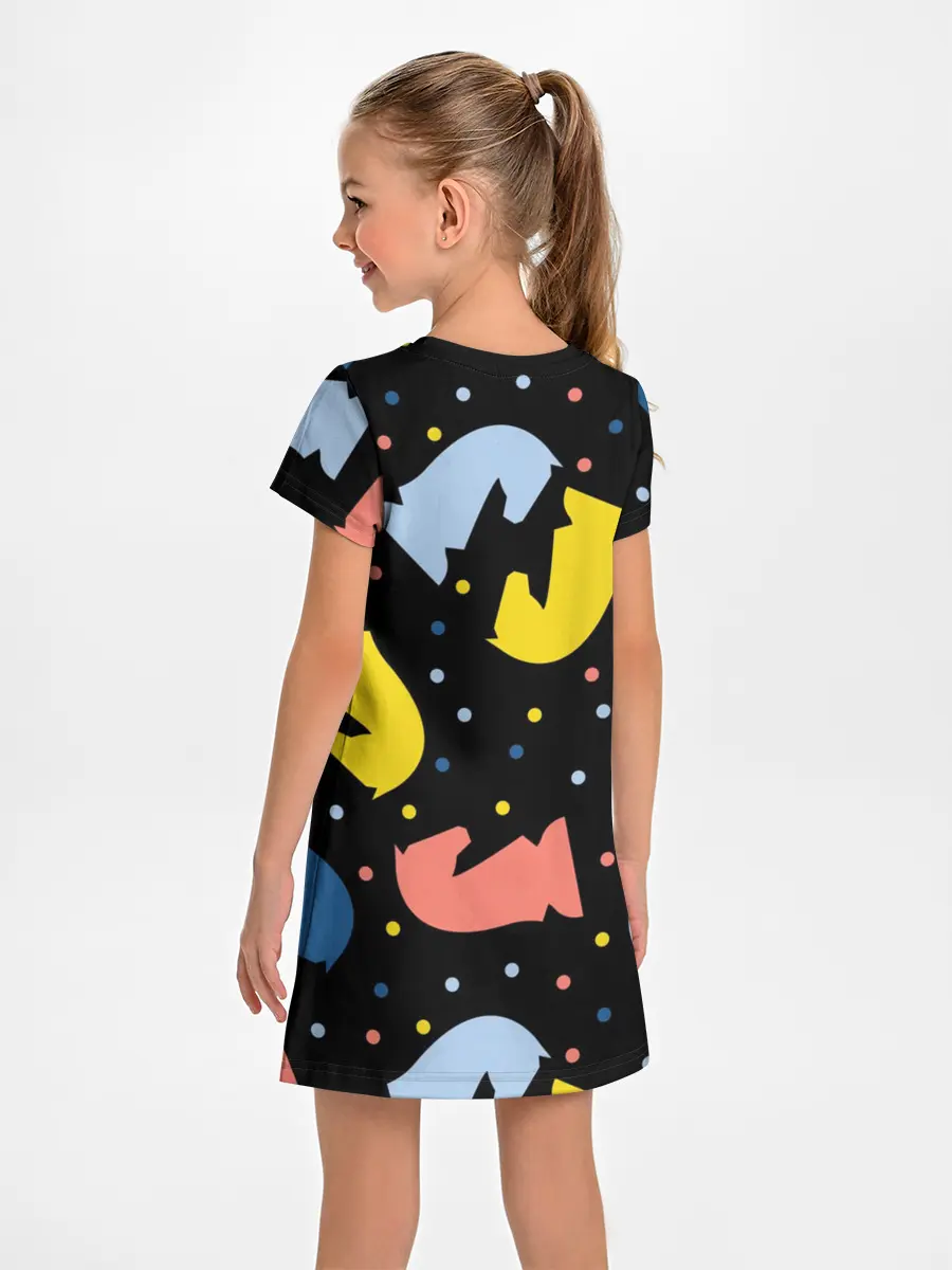 Детское платье / Шахматные фигуры цветные