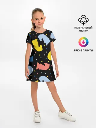 Детское платье / Шахматные фигуры цветные