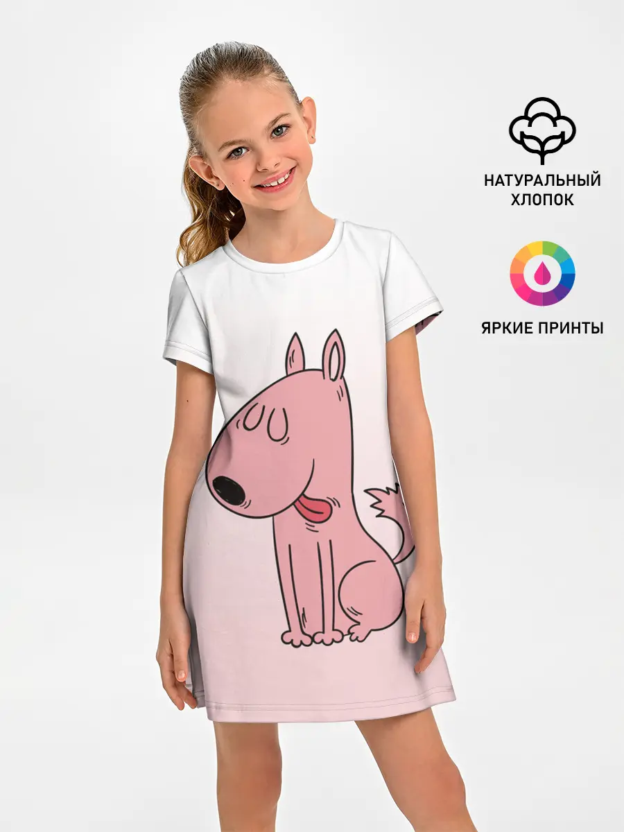 Детское платье / мультяшный мопс