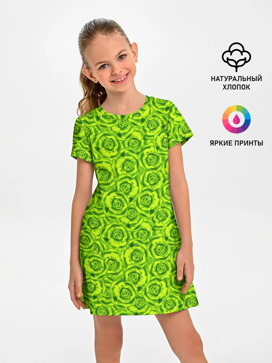 Детское платье / Неоновый цветочный узор