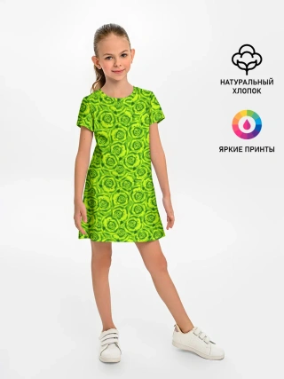 Детское платье / Неоновый цветочный узор