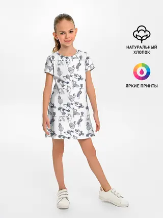 Детское платье / Скетч сказочные птицы