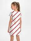 Детское платье / Полосы красные на белом