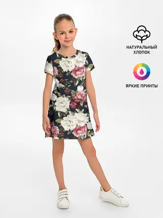 Детское платье / Акварель, розы