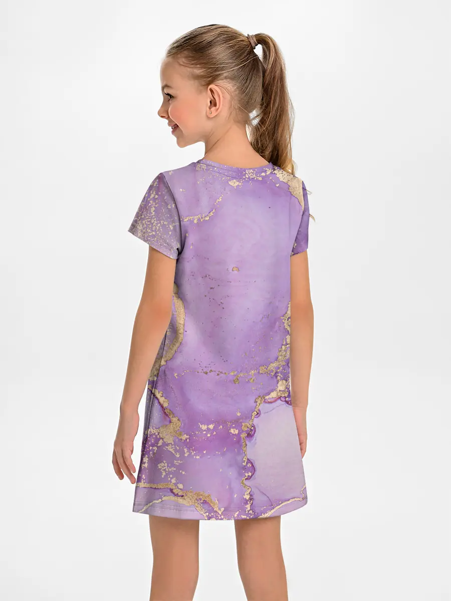Детское платье / Сиреневые разводы краски
