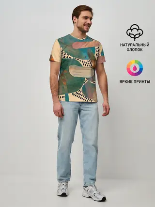 Мужская базовая футболка / Birches and fields