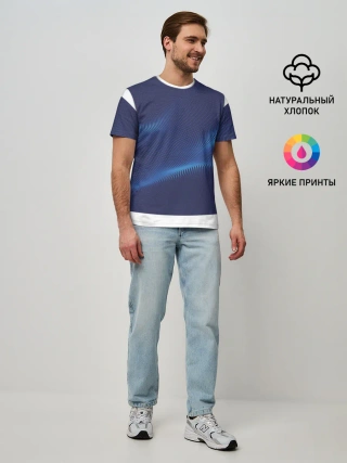 Мужская базовая футболка / 3D волна