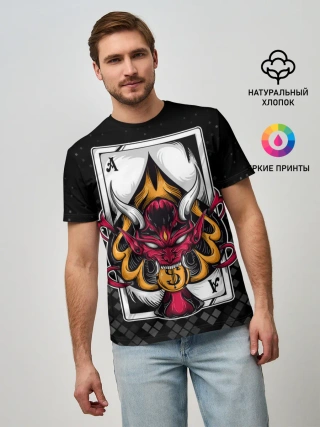 Мужская базовая футболка / Карточный дьявол