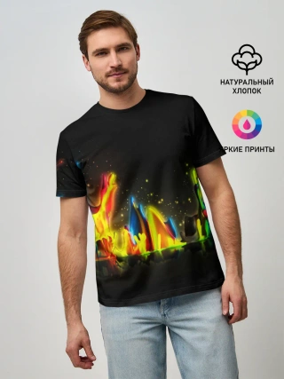Мужская базовая футболка / КРАСКИ В НЕОНЕ