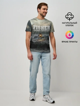 Мужская базовая футболка / Профессиональный рыбак