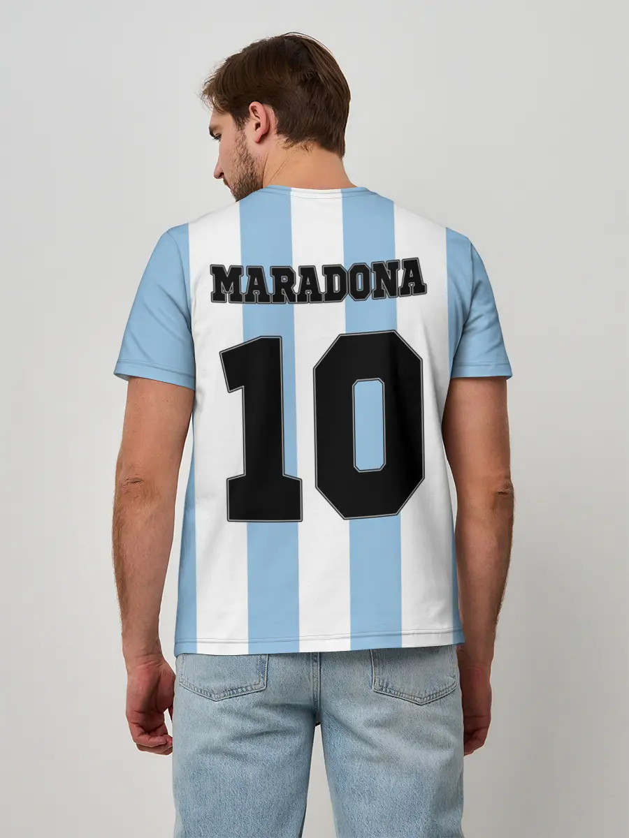 Мужская базовая футболка / Марадона Аргентина ретро