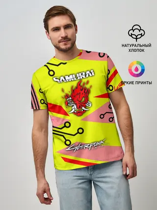 Мужская базовая футболка / Cyberpunk 2077 Киберматрица.