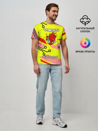 Мужская базовая футболка / Cyberpunk 2077 Киберматрица.